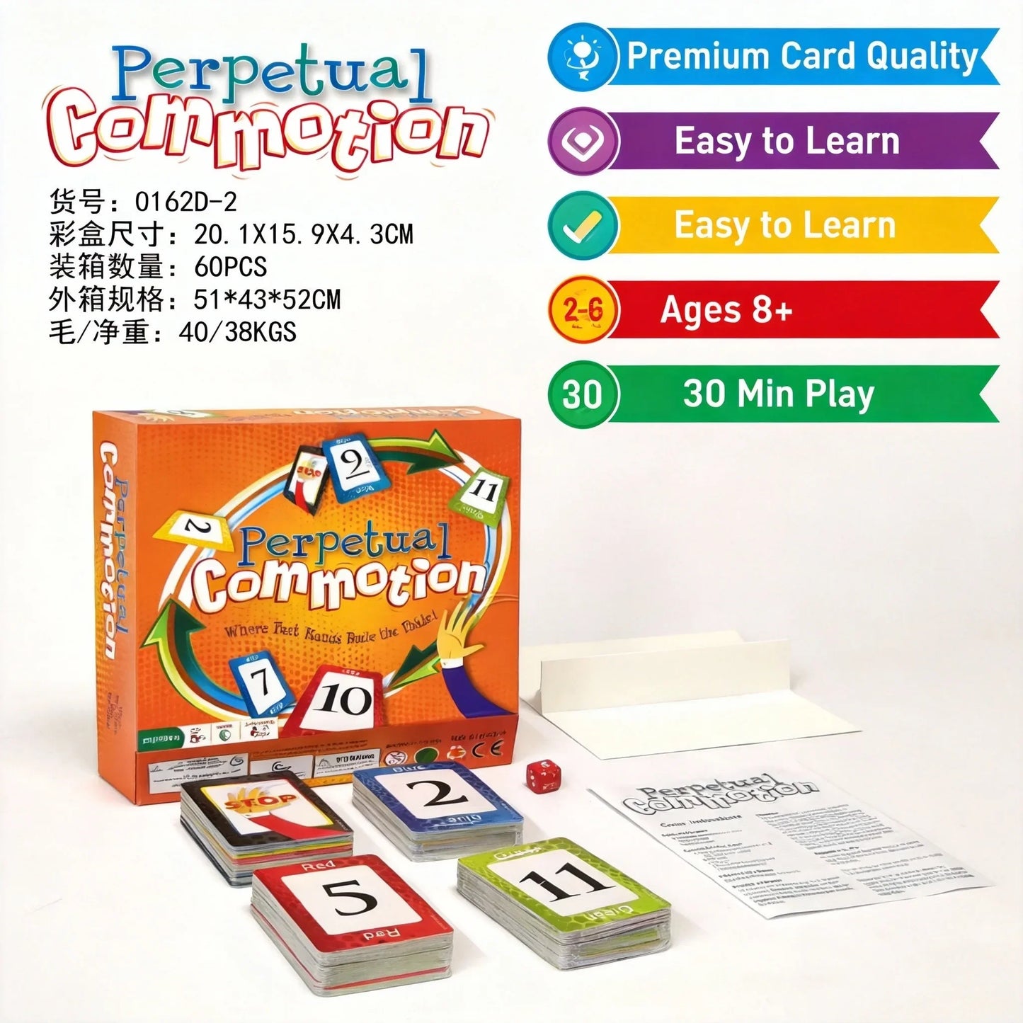 Fast-Paced Card Game - Color Number Matching Family Game for 2-6 Players Ages 8+, Exciting Game Night Entertainment