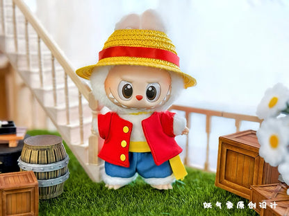 Doll labubu Clothes Accessories Luffy Choba Roronoa Zoro Doll Set Mini Plush Doll Clothing Fashion Doll Accessories Decoration