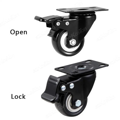 4pcs/lot Furniture Casters Wheels PP Fixed Swivel Caster Roller Wheel For Heavy Duty Platform Trolley Chair Household Accessory