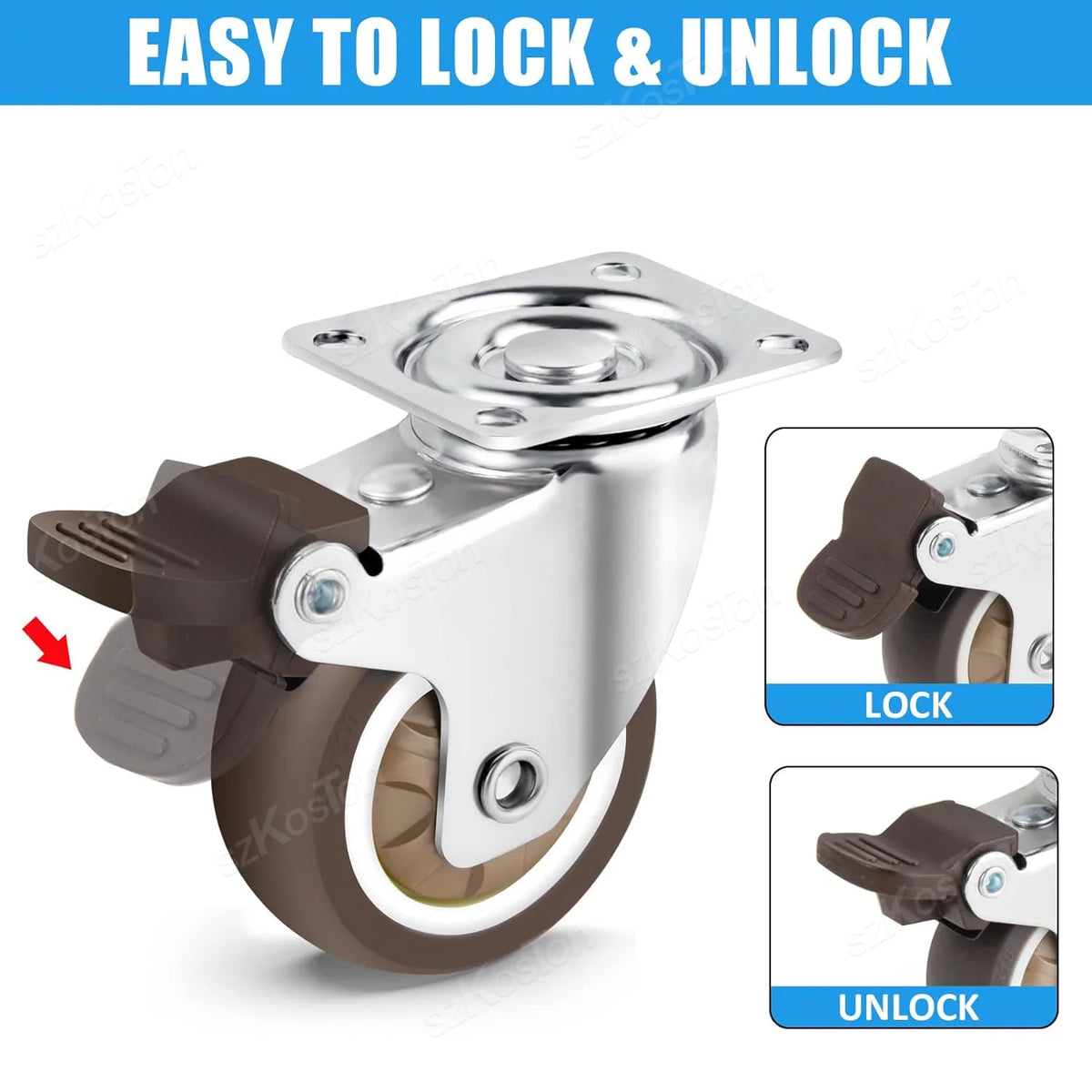 4pcs 1 1.25 1.5 2 Inch Furniture Caster Soft Rubber Universal Wheel Swivel Caster Roller Wheel For Platform Trolley Accessories