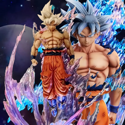 24cm Anime Dragon Ball Son Goku Action Figures Ultra Instinct Super Saiyan Statue Pvc Emit Light Model Boy Toy Collection Gifts