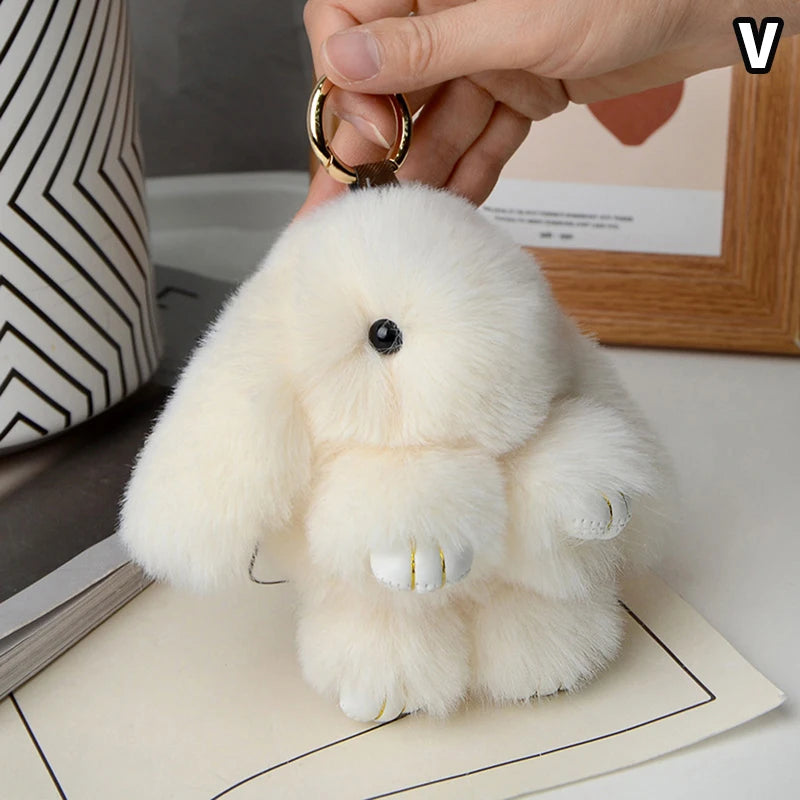 15cm Gifts Rabbit Fur Keychain Women Bag Car Key chain Pendant Decoration Jewelry Bags Hangings Accessories