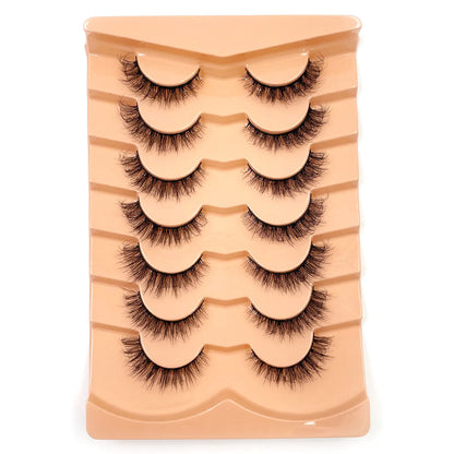 New 7 pairs of thick, 3D simulation mink fur fake eyelashesshort, dramatic fake eyelashes  wholesale full line fake eyelash make