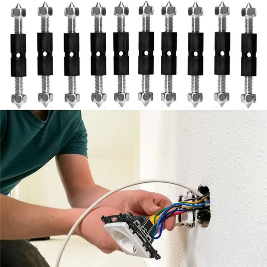 10 Pcs Wall Switch Socket Cassette Repairer Adjustable Cassette Screws Support Rod with Wrench Electrical Accessories