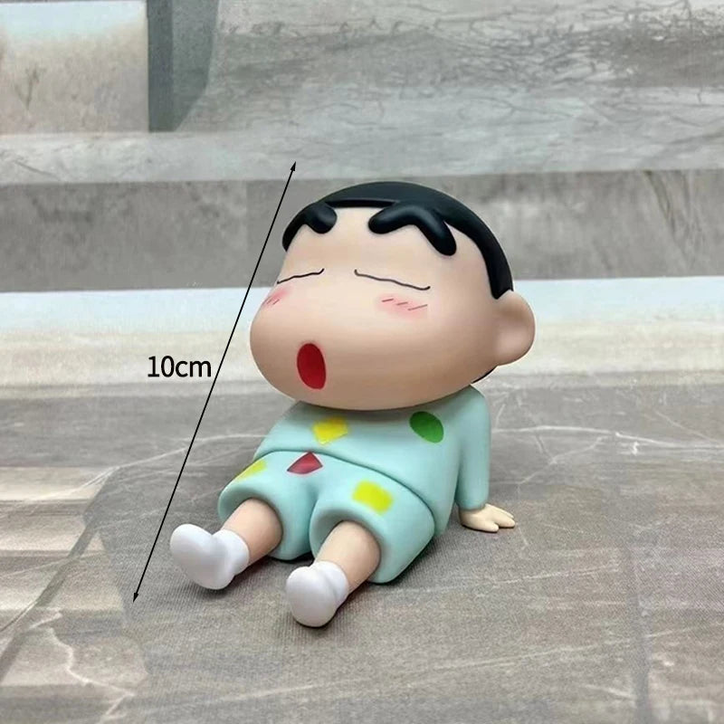 Crayon Shin-chan Phone Holder - Kawaii Anime Figure Desk Stand for Phones, Cute Cartoon Watching TV Model Collector Decor