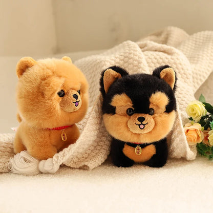 Lifelike Fluffy Dog Stuffed Toy Simulation Puppy Model Shiba Inu Corgi Husky Yorkshire Bichon frise Chow Chow Plush Doll Gifts