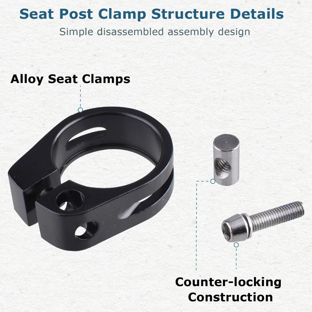 Cycles Bike Tube Clip Saddle Fixed Bicycle Accessories Aluminum Alloy 28.6/31.8/34.9mm Bike Parts Seatposts Clamp