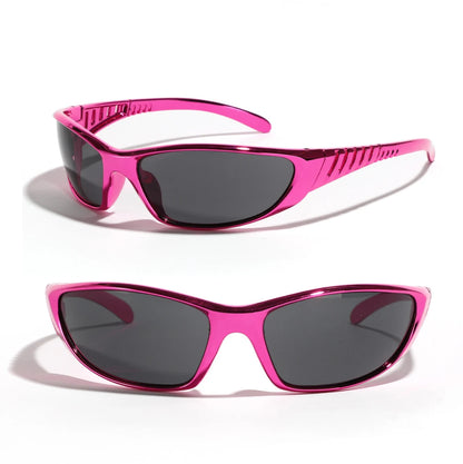 Y2K Silver Sunglasses Color Hollowed Out Future Sense Of Technology Hot Girls Net Red Sunglasses Women Sunglasses Trendy Men