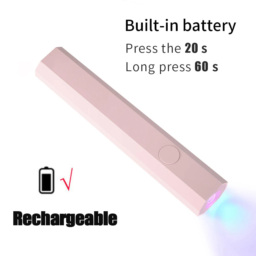 YIKOOLIN UV Light for Gel Nails Mini UV Nail Lamp Professional LED Light for Curing Gel Polish 2 Timing Modes for DIY Home Salon
