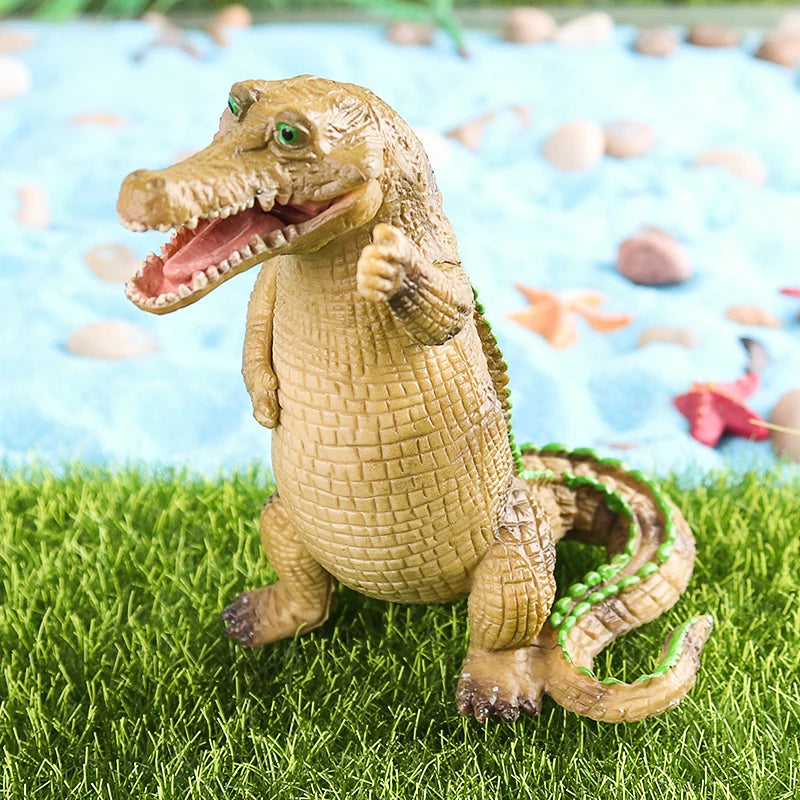 Oenux Wild Animals Action Figures Simulation Sarcosuchus Crocodiles Boar Croc Model PVC Collection Decorate Kids Educational Toy