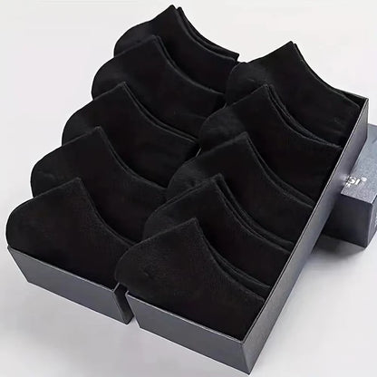 10/12/20/40 Pairs Men Boat Socks Business Sport Sweat Absorption Mature Summer Autumn Solid Color Soft Non Pilling Ankle Socks