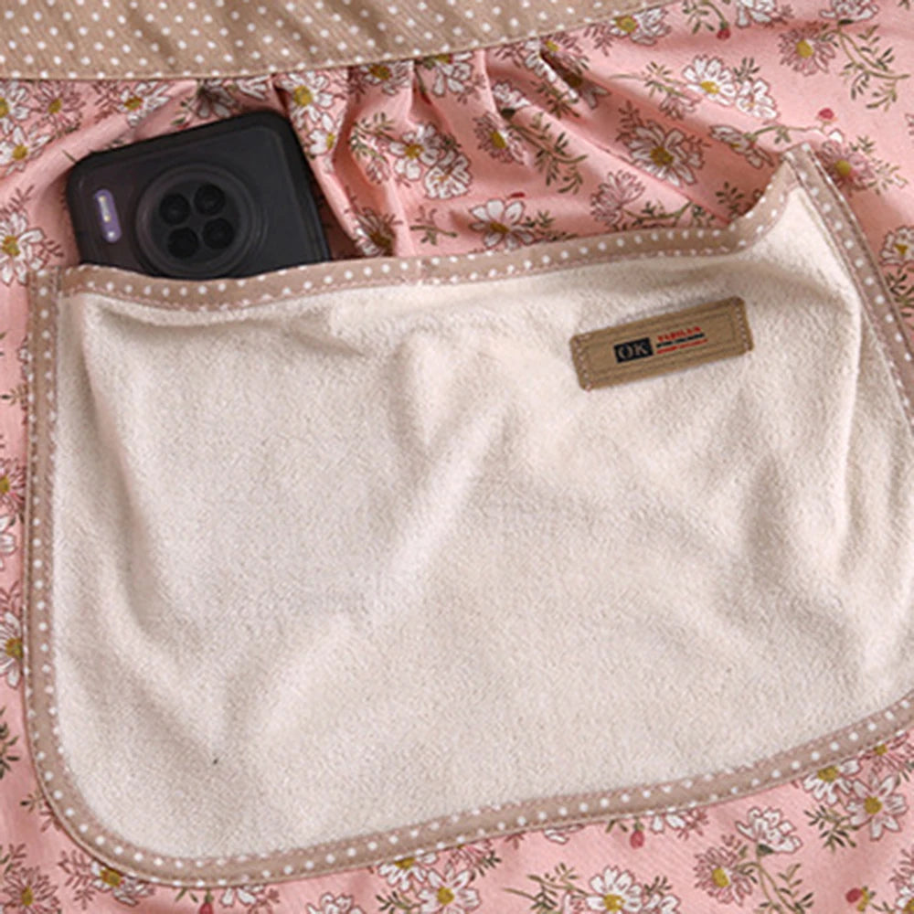 1 Piece For Women's Floral Home Apron With Pocket, Adjustable Apron For Kitchen, Cooking, Baking, Grilling, Chef's Apron