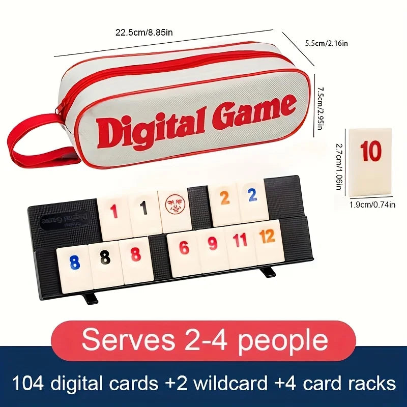 Rummy Cube Game with 4 Racks,Rummy Cube Game Set with Portable Case,amily Classic Board Games Learning Puzzle Games for Teenager