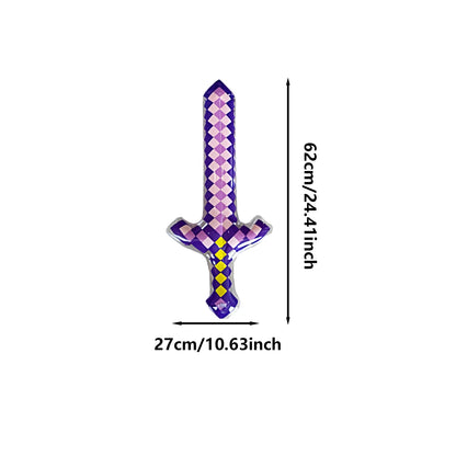Pixel Style Toys Gemstone Sword Gold Sword Toys Home Games Inflatable Supplies Swords Christmas Gifts