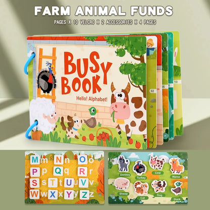New Montessori Scene Stickers for Children DIY Hand-on Puzzle Reusable Books Cartoon Learning Cognition Toys for Kids Gift