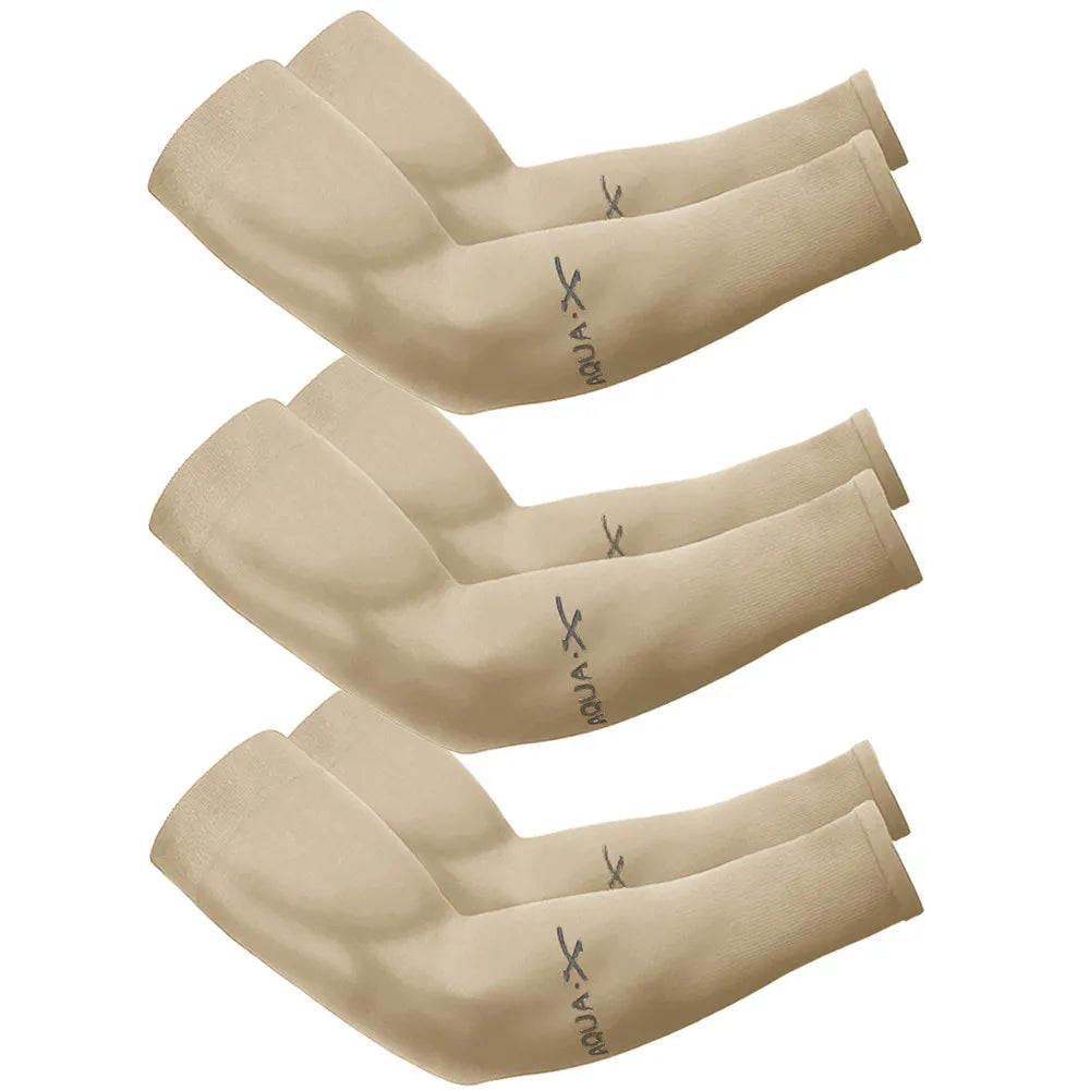 3Pairs Summer Sun Protection Ice Sleeve Men Women Fashion Breathable Elastic Ice Silk  Arm Gloves for Outdoor Cycling, Driving