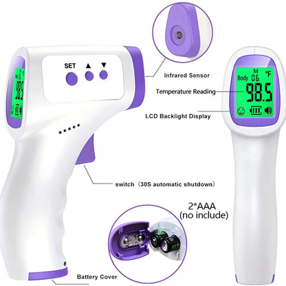 Medcial Forehead Thermometer Fingertip Pulse Oximeter Monitor Blood Oxygen Saturation Meter Pulse Oximeter USB Rechargeale