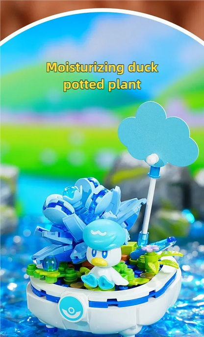 Pokémon Series Building Blocks Pikachu Psyduck Pogaman Cartoon Scene Model Bricks Collection Ornaments DIY Toys Holiday Gifts