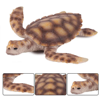 Oenux Ocean Animals  Leatherback Tortoise Turtle Growth Cycle Sea Life Model Figurines Action Figures PVC Education Kid Toy Gift