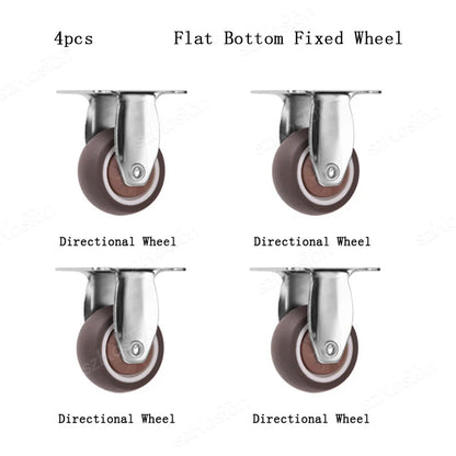 4PCS Furniture Wheels 1~2inch Caster Heavy Universal Mute Wheel 360° Swivel Rubber Roller for Trolley Chair Office Desk Chair