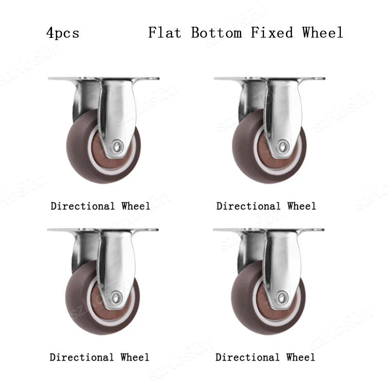 4pcs 1 1.25 1.5 2 Inch Furniture Caster Soft Rubber Universal Wheel Swivel Caster Roller Wheel For Platform Trolley Accessories