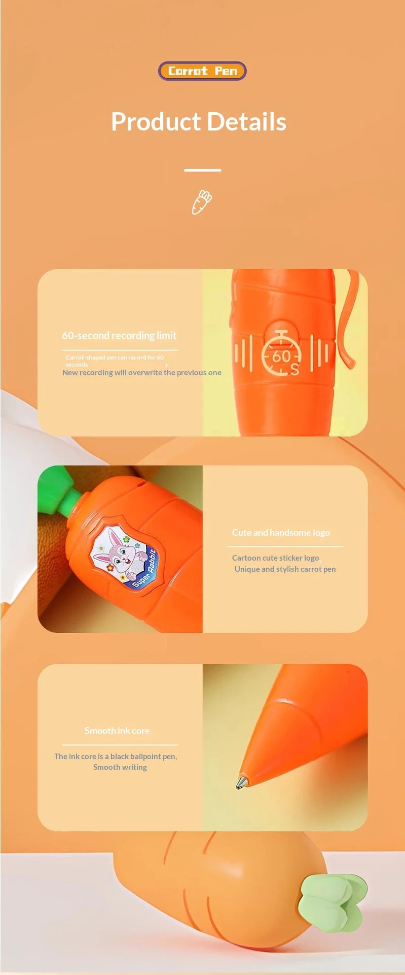 Animation Zootopia 2 Judy Rabbit Police Officer Nick Carrot Recorder Props Can Write And Record Cute Toy Gift For Student
