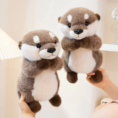 Hugging Otter Plush Toys Fluffy Cozy Magnetic Animal Doll Cute Well-behaved Baby Otter Doll Funny Children Toys Nice Gift