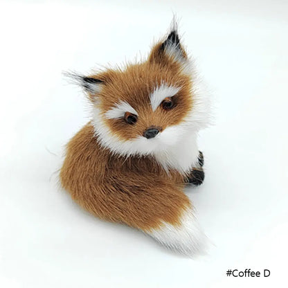 Mini Cat Rabbit Fox Owl Simulation Fur Model Plush Cats Action Figures Decor Gifts Imitation Animal Doll Home Decor Ornaments