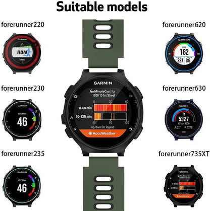 Double Colors Silicone Watch Strap Bracelet For Garmin Forerunner 220/230/235/620/630/735XT/Approach S6 Fashion Rubber Band