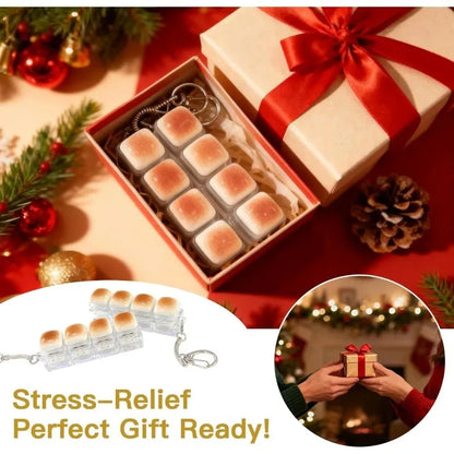 Bread Keycap Stress Relief Clicker Fingertip Toy Keychain Mechanical Keyboard Style Keyring Pendant Creative Gift Desk Toy 1PC
