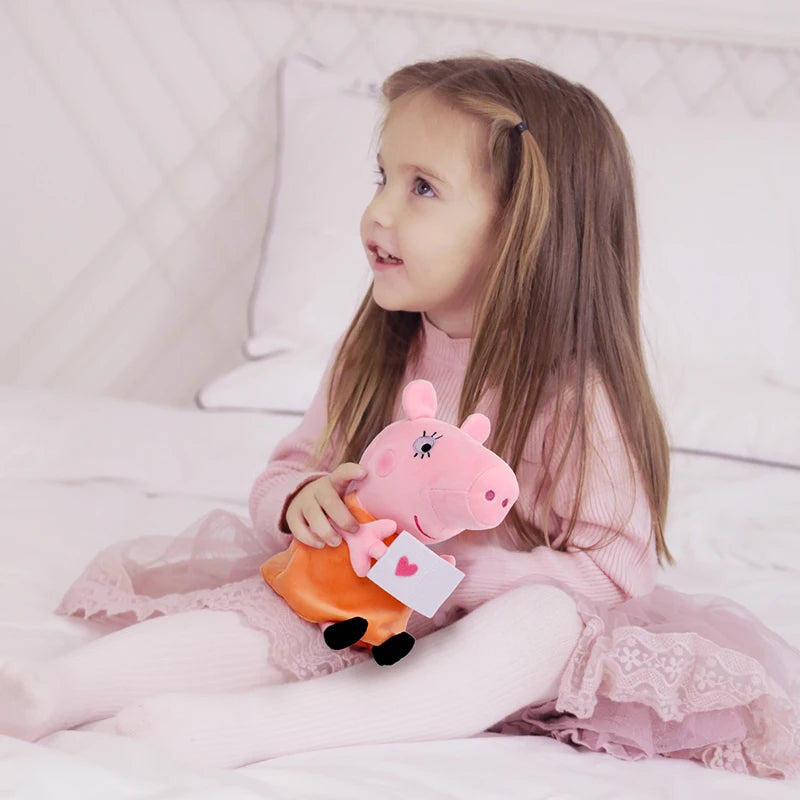 30CM Genuine Peppa Pig Plush Stuffed Doll Peppa George Mom Dad Model Children's Toys Cartoon Anime Figure Kids Birthday Gifts
