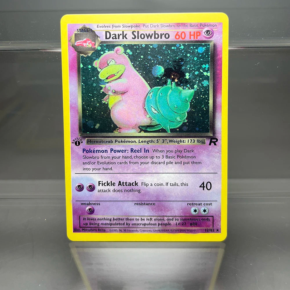 PKM Foil Cards Team Rocket Dark Blastoise Dragonite Charizard 1st Edition 1996 Single Cards Game Collection PTCG Proxy Cards