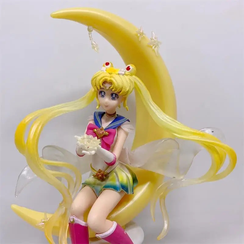 Funny Joy Anime Figures Female Warrior Moon Hare Doll Charm Angel Sailor  Hare Kawaii  PVC Model Cake Decoration Gift For Girls