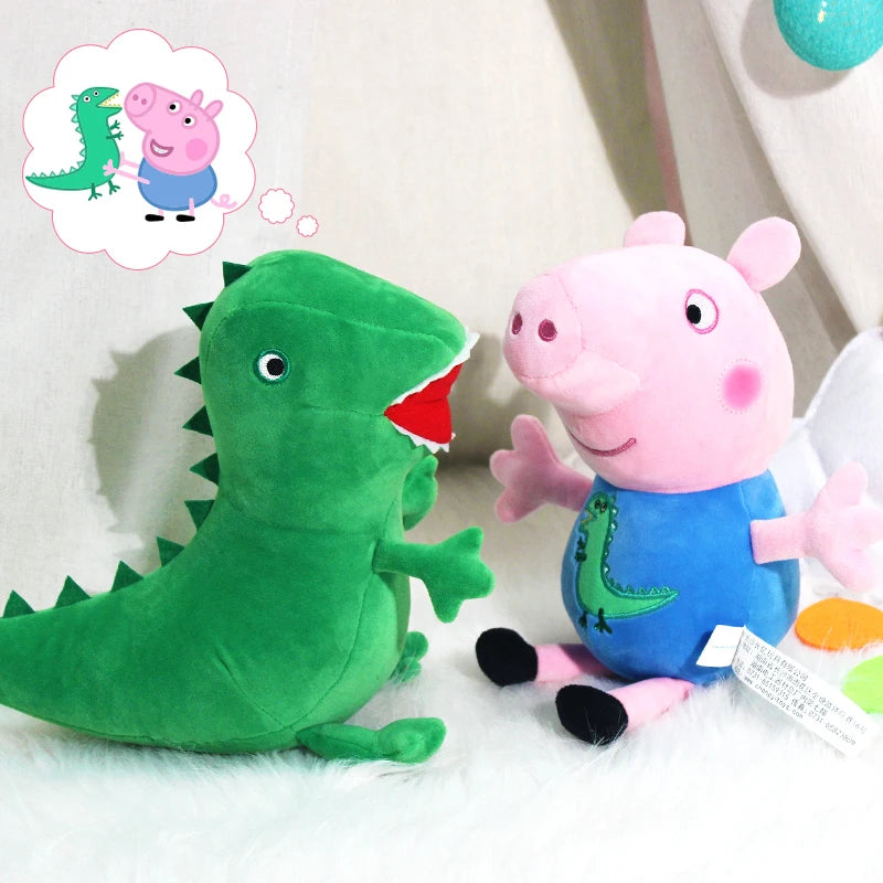 Genuine Peppa Pig Plush Pig Kids Toys 19CM Pet Dinosaur Teddy Bear Soft Stuffed Anime Figure Doll Children's Birthday Gifts