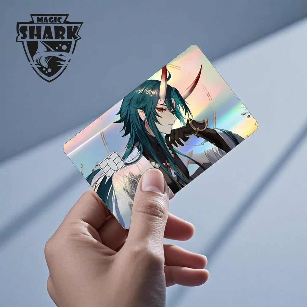 2025 New Cute Holographic Mouse Cat No Fade Laser Reflective Front Skin Cover Skin Sticker for Credit Card Debit Bank Card