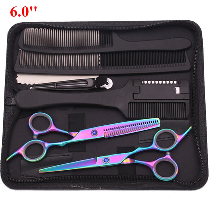 6.0'' Professional Hair Scissors Cutting Shears Thinning Hairdressing Haircut Razors Comb Set Salon Barber & Home Dropshipping