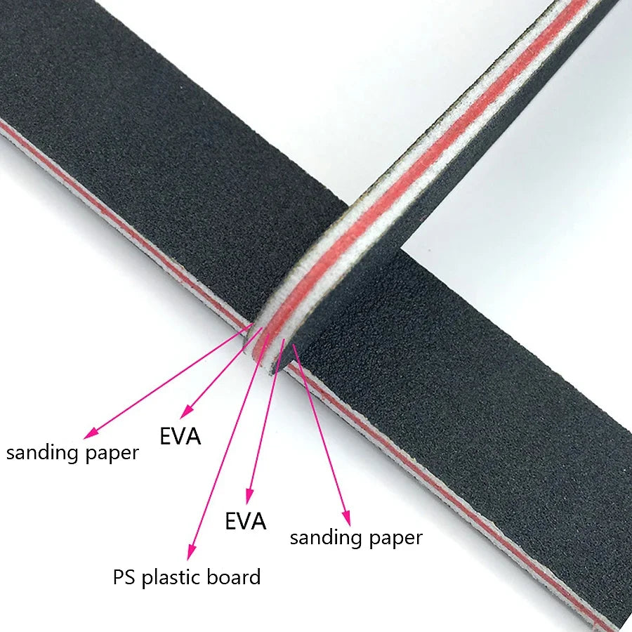 5Pcs Emery Board Nail Files, Straight Sandpaper Files for Nail Art DIY Manicure