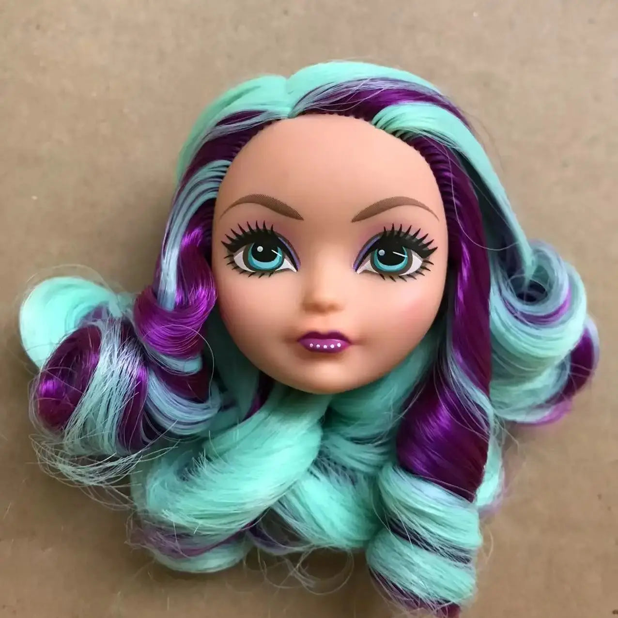 Glasses Eyes With Real Eyelashes Doll Heads Colorful Soft Doll Parts White Skin Doll Accessories Girl Gift Toys Figures