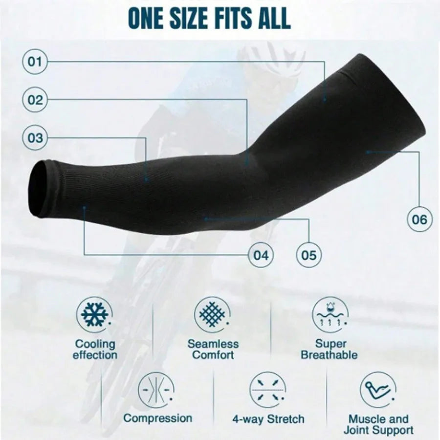 3Pairs Summer Sun Protection Ice Sleeve Men Women Fashion Breathable Elastic Ice Silk  Arm Gloves for Outdoor Cycling, Driving