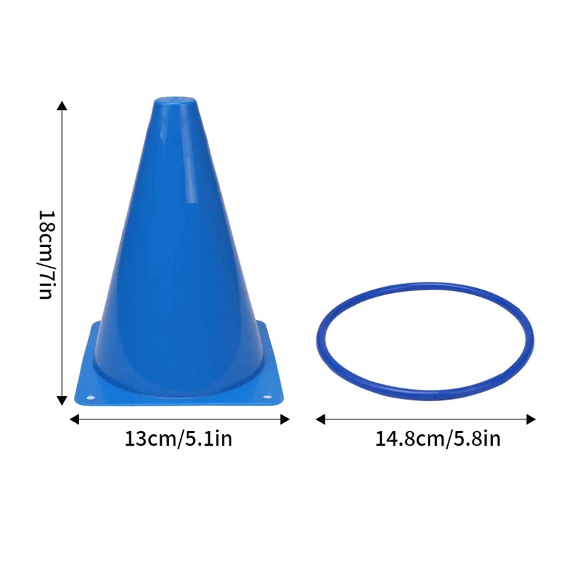 Party Games Ring Toss Game Carnival Combo Set Soft Plastic Cones Ring Toss Games Throwing Game Toy For Kid Adult