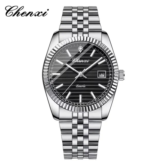 CHENXI 004D Men Quartz Watches Luxury Stainless Steel Waterproof Luminous Date Casual Wristwatch for Male