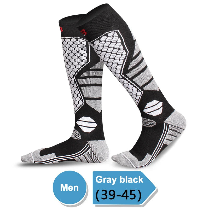 GTUBIKE New Winter Warm Ski Socks Anti-slip Thickened Compression Snowboard Socks Thermal Moisture-wicking Knee High Socks