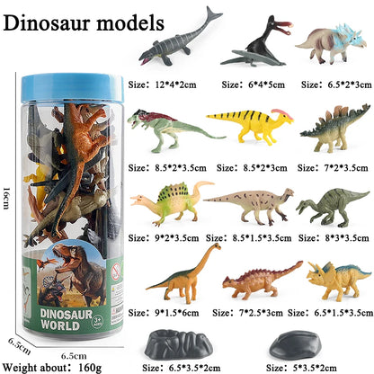 Oenux Miniature Animals Set Wild Sealife Farm Dinosaur Brinquedo Figurine Model Action Figures Zoo Cute Education Kids Toy Gift