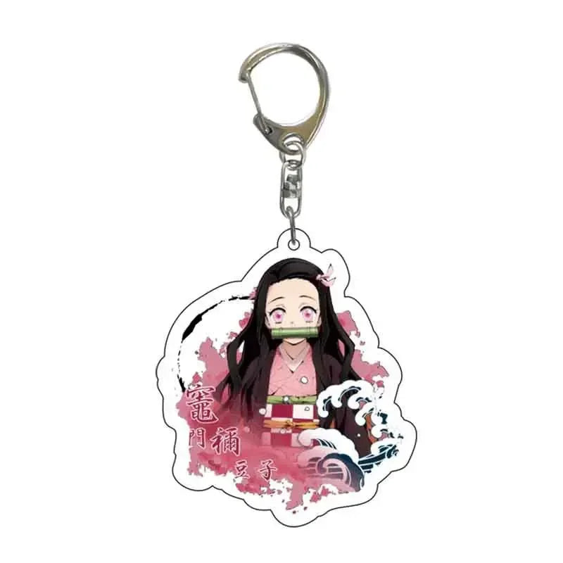 5pcs Demon Slayer Pendant Kimetsu No Yaiba Blade of Ghost Keychain Acrylic Bag Pendant Car Key Chain Gift Accessories gift