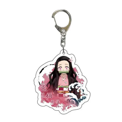 5pcs Demon Slayer Pendant Kimetsu No Yaiba Blade of Ghost Keychain Acrylic Bag Pendant Car Key Chain Gift Accessories gift