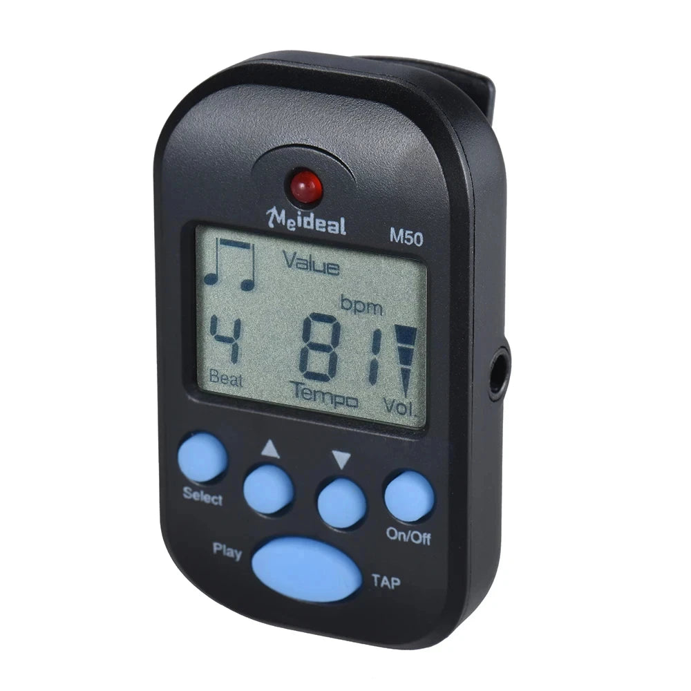 M50 Professional LCD Digital Metronome for Guitar Violin Bass - Rhythm Metronome for Stringed Instrument Players