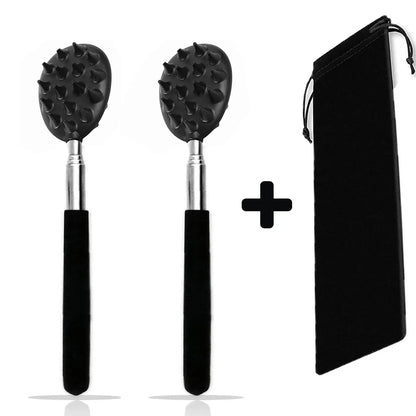 Extendable Cactus Back Scratcher with 1/4-inch & 1/2-inch Spikes, Retractable One-Hand Itch Stick for Men & Women, Durable PVC