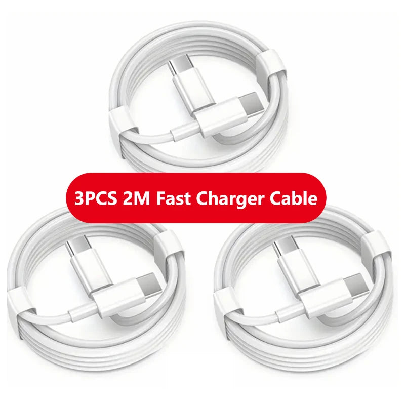 1-3Pcs 120W Dual USB-C To Type C Super Fast Charging Data Cable For IPhone17 Samsung Huawei Quick Cord Transfer Wire 1m/1.5m/2m