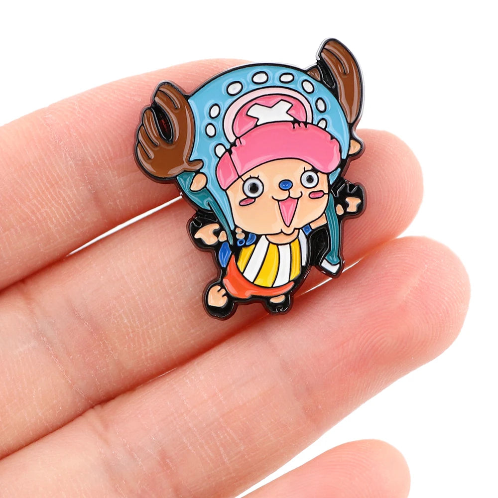 Japanese Anime Enamel Pin Cute Lapel Pin Devil Fruit Brooches for Backpack Manga Badges Jewelry Accessories