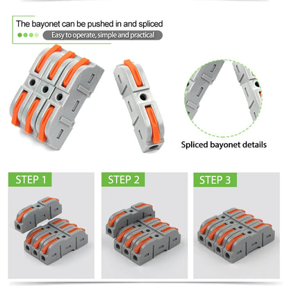 5PCS Fast Wire Connector Push-in Electrical Terminal Block Universal Splicing Wiring Cable Connectors For Cable Connection SPL ﻿